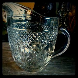 Vintage Diamond Cut & Fan Creamer
